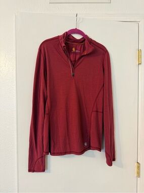 Carhartt Maroon Quarter-Zip Performance Sweater